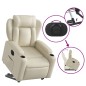 vidaXL Sillón reclinable elevable eléctrico de cuero sintético crema vidaXL Sillón reclinable elevable eléctrico de cuero sintético crema