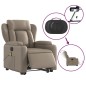 vidaXL Sillón reclinable de masaje eléctrico cuero sintético capuchino vidaXL Sillón reclinable de masaje eléctrico cuero sintético capuchino