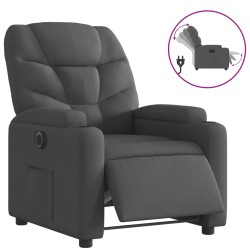 vidaXL Sillón reclinable eléctrico de tela gris oscuro