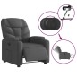 vidaXL Sillón reclinable eléctrico de tela gris oscuro vidaXL Sillón reclinable eléctrico de tela gris oscuro