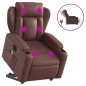 vidaXL Sillón de masaje elevable eléctrico cuero sintético marrón vidaXL Sillón de masaje elevable eléctrico cuero sintético marrón