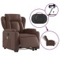 vidaXL Sillón de masaje elevable eléctrico cuero sintético marrón vidaXL Sillón de masaje elevable eléctrico cuero sintético marrón