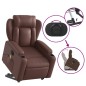 vidaXL Sillón de masaje elevable eléctrico cuero sintético marrón vidaXL Sillón de masaje elevable eléctrico cuero sintético marrón