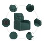 vidaXL Sillón reclinable eléctrico tela verde oscuro vidaXL Sillón reclinable eléctrico tela verde oscuro