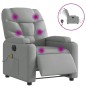 vidaXL Sillón reclinable de masaje eléctrico tela gris claro vidaXL Sillón reclinable de masaje eléctrico tela gris claro