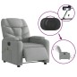 vidaXL Sillón reclinable de masaje eléctrico tela gris claro vidaXL Sillón reclinable de masaje eléctrico tela gris claro