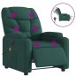 vidaXL Sillón reclinable de masaje eléctrico tela verde oscuro vidaXL Sillón reclinable de masaje eléctrico tela verde oscuro