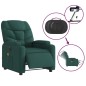 vidaXL Sillón reclinable de masaje eléctrico tela verde oscuro vidaXL Sillón reclinable de masaje eléctrico tela verde oscuro