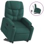 vidaXL Sillón reclinable elevable tela verde oscuro vidaXL Sillón reclinable elevable tela verde oscuro