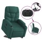 vidaXL Sillón reclinable elevable tela verde oscuro vidaXL Sillón reclinable elevable tela verde oscuro