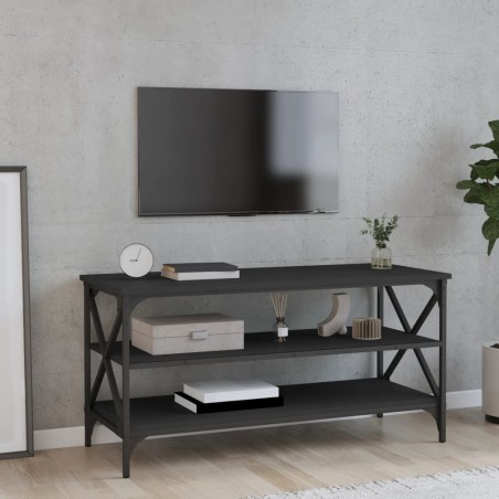 vidaXL Mueble para TV madera contrachapada negro 100x40x50 cm