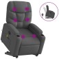 vidaXL Silla de masaje reclinable de pie de tela gris oscuro