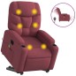 vidaXL Sillón de masaje elevable eléctrico tela rojo tinto vidaXL Sillón de masaje elevable eléctrico tela rojo tinto