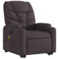vidaXL Sillón masaje eléctrico reclinable elevable tela marrón oscuro
