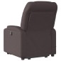 vidaXL Sillón masaje eléctrico reclinable elevable tela marrón oscuro