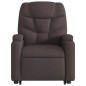 vidaXL Sillón masaje eléctrico reclinable elevable tela marrón oscuro
