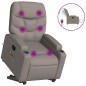 vidaXL Sillón de masaje eléctrico reclinable elevable tela taupé vidaXL Sillón de masaje eléctrico reclinable elevable tela taupé