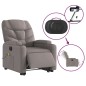vidaXL Sillón de masaje eléctrico reclinable elevable tela taupé vidaXL Sillón de masaje eléctrico reclinable elevable tela taupé