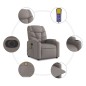 vidaXL Sillón de masaje eléctrico reclinable elevable tela taupé vidaXL Sillón de masaje eléctrico reclinable elevable tela taupé