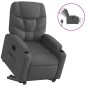 vidaXL Sillón eléctrico reclinable elevable de tela gris oscuro vidaXL Sillón eléctrico reclinable elevable de tela gris oscuro