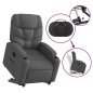 vidaXL Sillón eléctrico reclinable elevable de tela gris oscuro vidaXL Sillón eléctrico reclinable elevable de tela gris oscuro