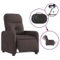 vidaXL Sillón reclinable eléctrico tela marrón oscuro