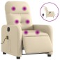 vidaXL Sillón reclinable de masaje eléctrico tela color crema vidaXL Sillón reclinable de masaje eléctrico tela color crema
