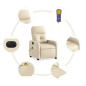 vidaXL Sillón reclinable de masaje eléctrico tela color crema vidaXL Sillón reclinable de masaje eléctrico tela color crema