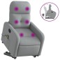 vidaXL Sillón de masaje reclinable de pie de tela gris claro vidaXL Sillón de masaje reclinable de pie de tela gris claro