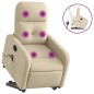 vidaXL Silla de masaje reclinable de pie de tela color crema vidaXL Silla de masaje reclinable de pie de tela color crema