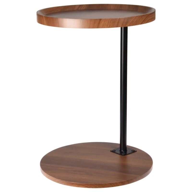 Home&Styling Mesita auxiliar de 2 niveles marrón y negro Home&Styling Mesita auxiliar de 2 niveles marrón y negro