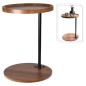Home&Styling Mesita auxiliar de 2 niveles marrón y negro Home&Styling Mesita auxiliar de 2 niveles marrón y negro