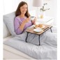 Excellent Houseware Mesita plegable para cama color natural y negro Excellent Houseware Mesita plegable para cama color natural y negro