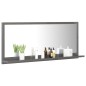 vidaXL Espejo de baño madera contrachapada gris brillo 90x10,5x37 cm