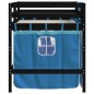 vidaXL Cama alta para niños con cortinas madera pino azul 80x200 cm