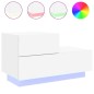 vidaXL Mesita de noche con luces LED blanca 70x36x40,5 cm vidaXL Mesita de noche con luces LED blanca 70x36x40,5 cm