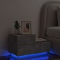 vidaXL Mesita de noche con luces LED gris hormigón 70x36x40,5 cm vidaXL Mesita de noche con luces LED gris hormigón 70x36x40,5 cm