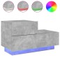 vidaXL Mesita de noche con luces LED gris hormigón 70x36x40,5 cm vidaXL Mesita de noche con luces LED gris hormigón 70x36x40,5 cm