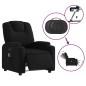 vidaXL Sillón reclinable de masaje eléctrico tela negro vidaXL Sillón reclinable de masaje eléctrico tela negro