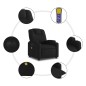 vidaXL Sillón reclinable de masaje eléctrico tela negro vidaXL Sillón reclinable de masaje eléctrico tela negro