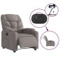 vidaXL Sillón reclinable de masaje eléctrico tela gris taupe vidaXL Sillón reclinable de masaje eléctrico tela gris taupe