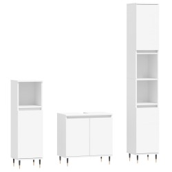vidaXL Set de muebles de baño 3 piezas madera contrachapada blanco