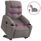 vidaXL Sillón de masaje eléctrico reclinable elevable tela taupé vidaXL Sillón de masaje eléctrico reclinable elevable tela taupé