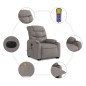 vidaXL Sillón de masaje eléctrico reclinable elevable tela taupé vidaXL Sillón de masaje eléctrico reclinable elevable tela taupé