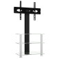 vidaXL Mueble TV esquina 3 niveles para 32-70 pulgadas negro plateado vidaXL Mueble TV esquina 3 niveles para 32-70 pulgadas negro plateado