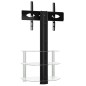 vidaXL Mueble TV esquina 3 niveles para 32-70 pulgadas negro plateado vidaXL Mueble TV esquina 3 niveles para 32-70 pulgadas negro plateado