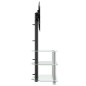 vidaXL Mueble TV esquina 3 niveles para 32-70 pulgadas negro plateado vidaXL Mueble TV esquina 3 niveles para 32-70 pulgadas negro plateado