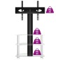 vidaXL Mueble TV esquina 3 niveles para 32-70 pulgadas negro plateado vidaXL Mueble TV esquina 3 niveles para 32-70 pulgadas negro plateado