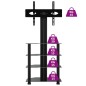 vidaXL Mueble de TV de esquina 4 niveles para 32-70 pulgadas negro