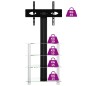 vidaXL Mueble TV esquina 4 niveles para 32-70 pulgadas negro plateado vidaXL Mueble TV esquina 4 niveles para 32-70 pulgadas negro plateado